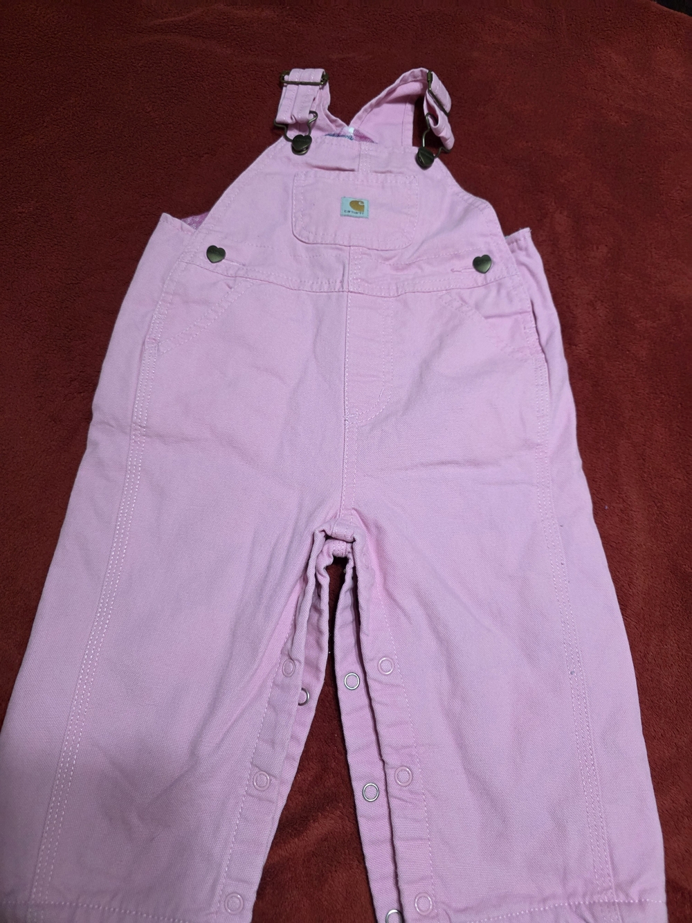 Carhartt Pink Kids' Snap-Front Overalls